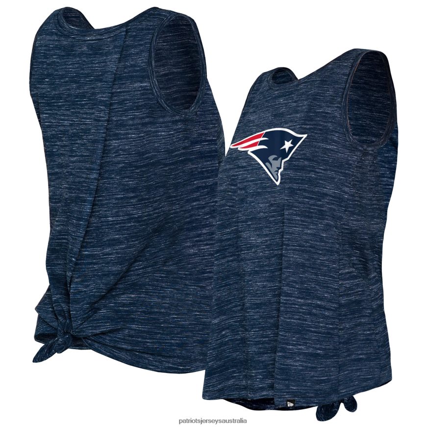 Women New Era Navy Space Dye Tie-Back Tank Top ZZ06V22652 Patriots Jersey Clothing