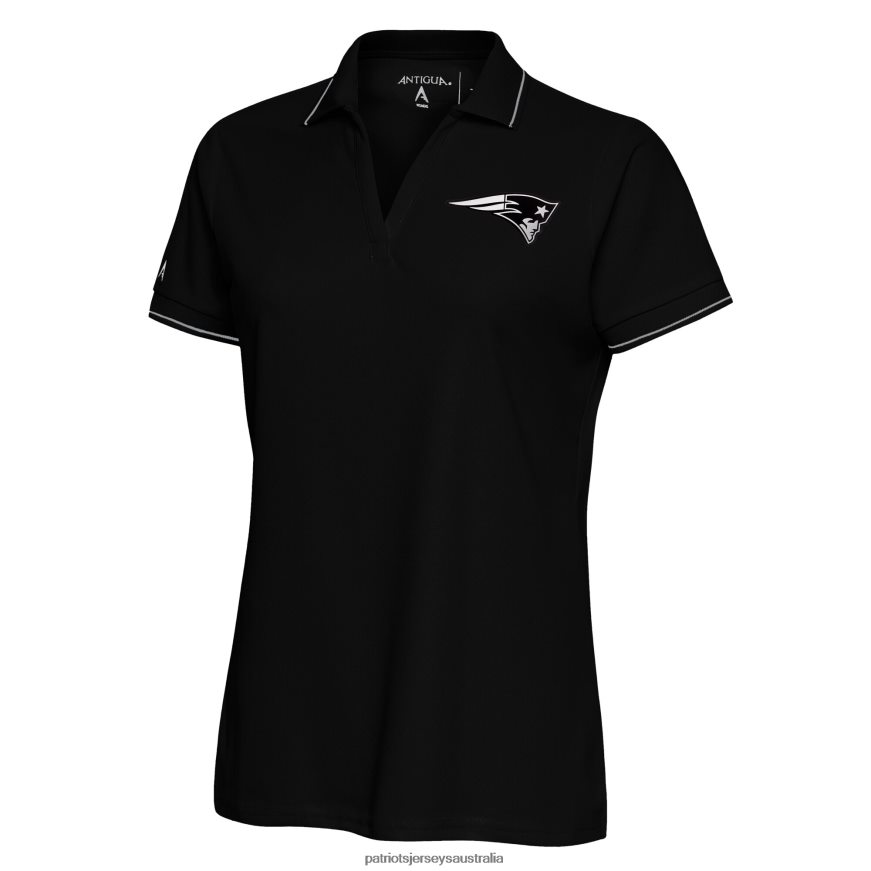 Women Antigua Black Metallic Logo Affluent Polo ZZ06V22546 Patriots Jersey Clothing