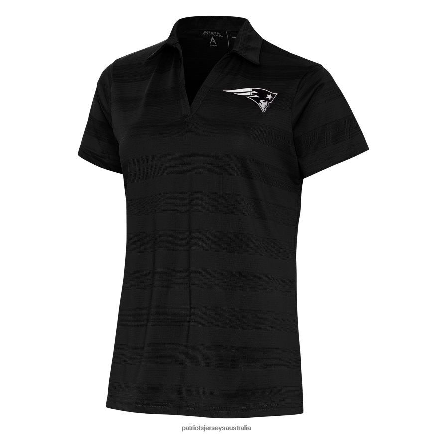 Women Antigua Black Metallic Logo Compass Polo ZZ06V22560 Patriots Jersey Clothing