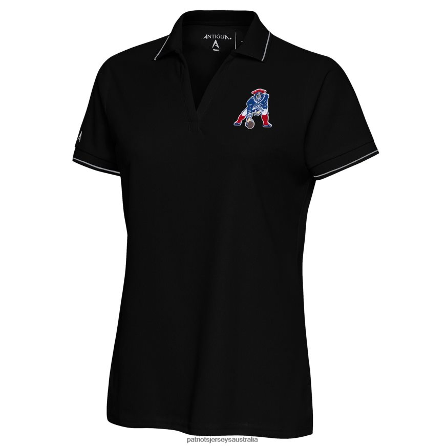 Women Antigua Black Throwback Logo Affluent Polo ZZ06V22559 Patriots Jersey Clothing