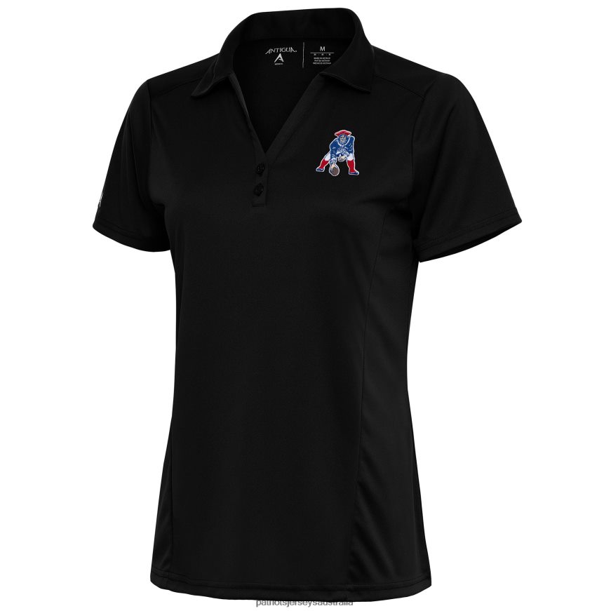 Women Antigua Black Throwback Logo Tribute Polo ZZ06V22548 Patriots Jersey Clothing