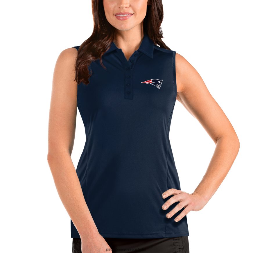 Women Antigua Navy Sleeveless Tribute Polo ZZ06V22632 Patriots Jersey Clothing