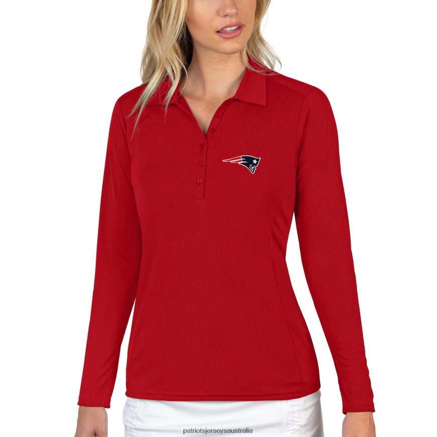 Women Antigua Red Tribute Long Sleeve Polo ZZ06V22536 Patriots Jersey Clothing