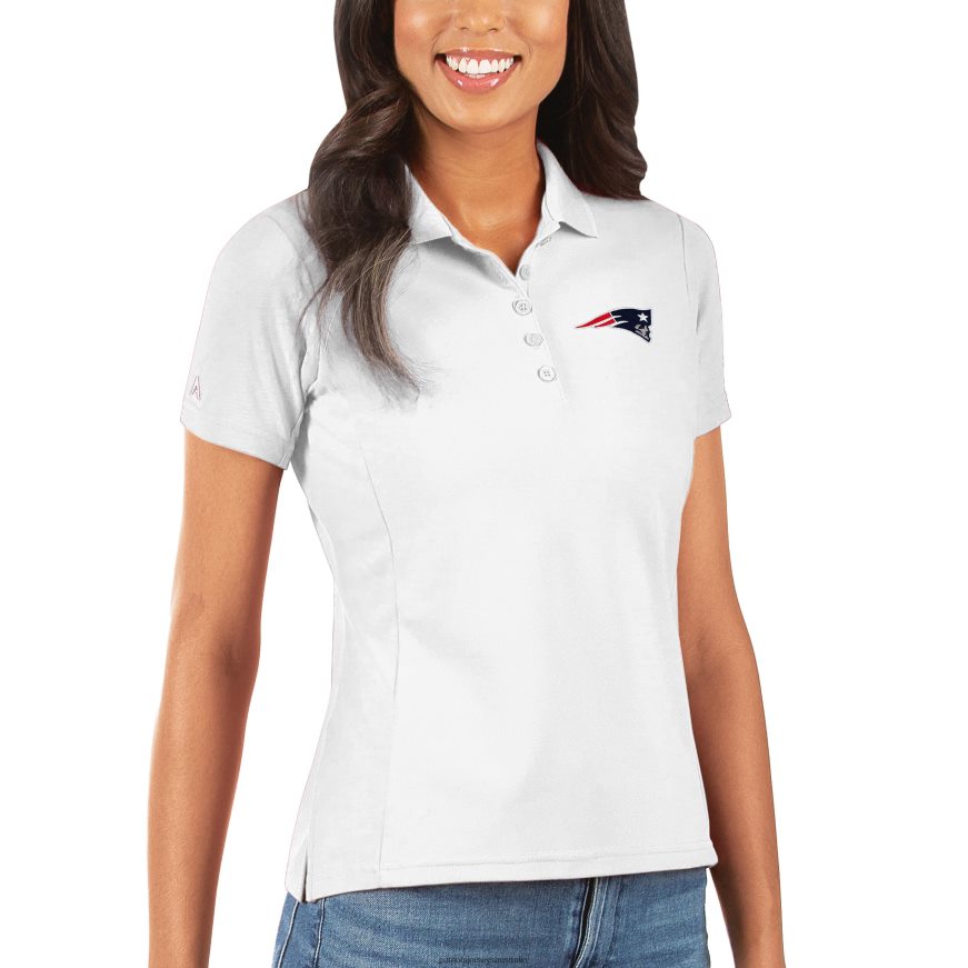 Women Antigua White Legacy Pique Polo ZZ06V22629 Patriots Jersey Clothing