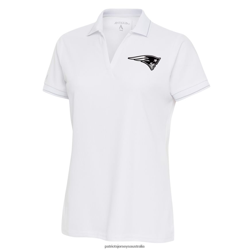 Women Antigua White Metallic Logo Affluent Polo ZZ06V22545 Patriots Jersey Clothing