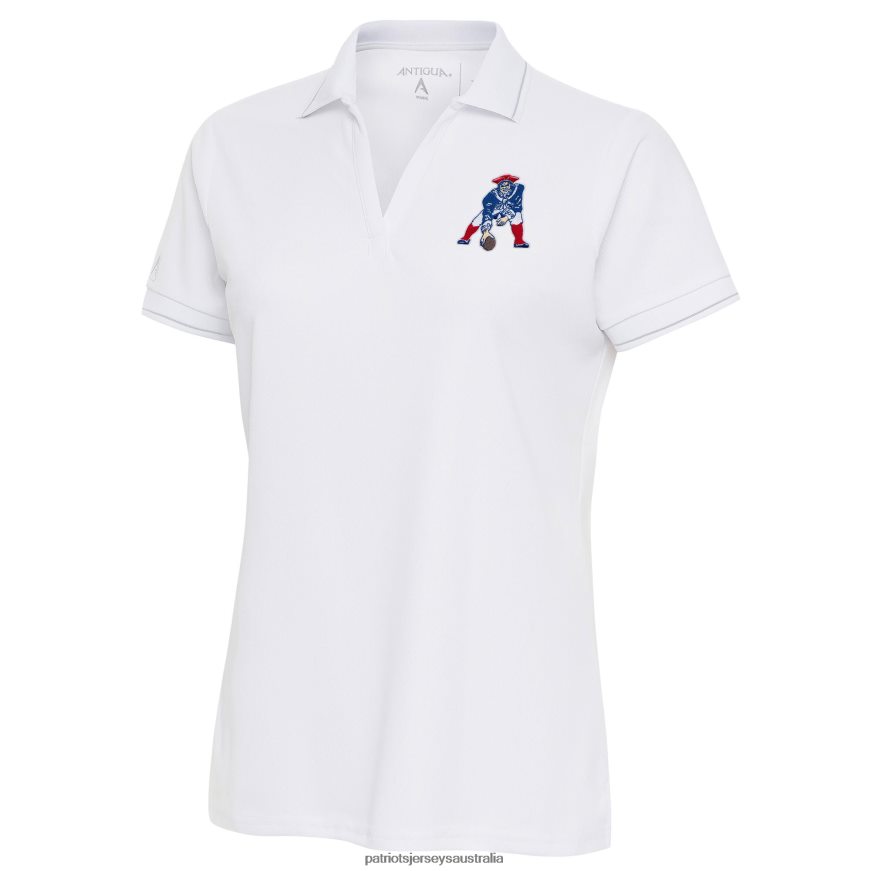 Women Antigua White Throwback Logo Affluent Polo ZZ06V22547 Patriots Jersey Clothing