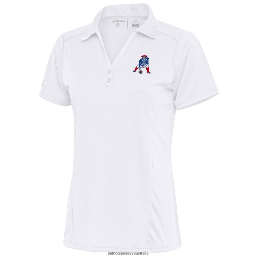 Women Antigua White Throwback Logo Tribute Polo ZZ06V22549 Patriots Jersey Clothing