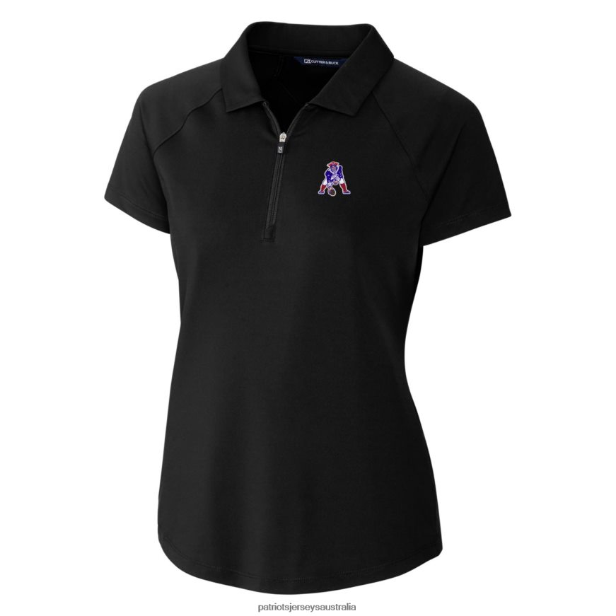 Women Cutter & Buck Black Throwback Logo Forge Stretch Polo ZZ06V22541 Patriots Jersey Clothing