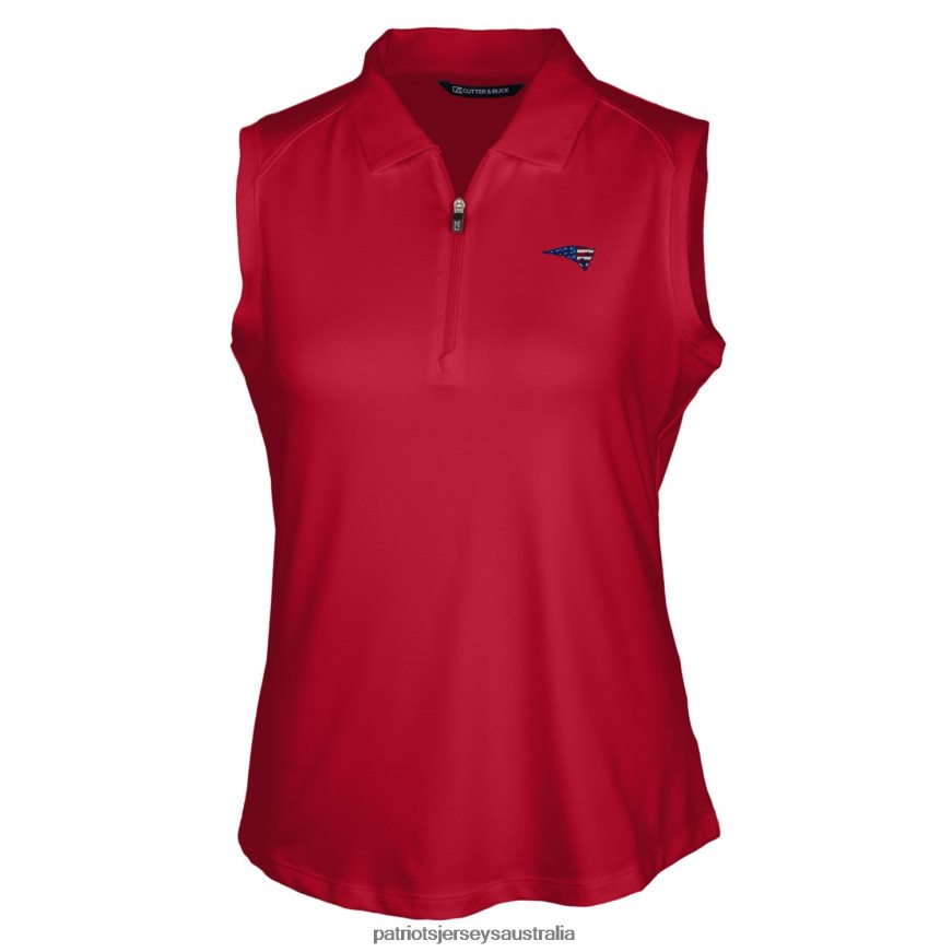 Women Cutter & Buck Red Americana Logo Forge DryTec Stretch Sleeveless Polo ZZ06V22573 Patriots Jersey Clothing