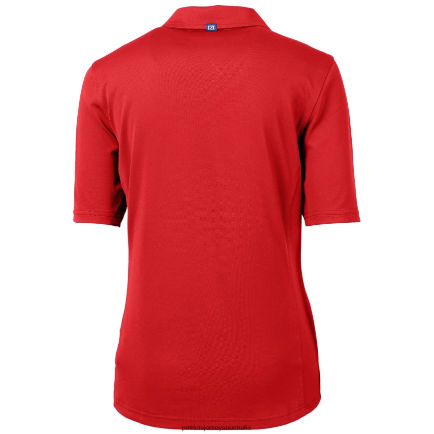 Women Cutter & Buck Red Americana Virtue Eco Pique Recycled Polo ZZ06V22575 Patriots Jersey Clothing