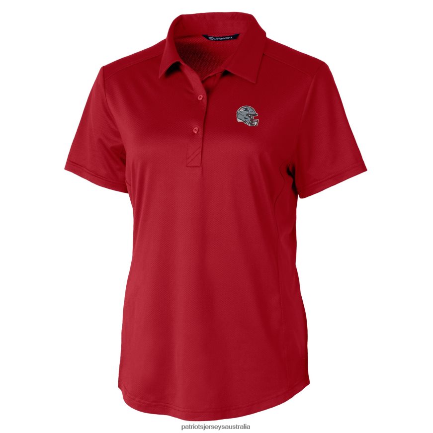 Women Cutter & Buck Red Helmet Logo DryTec Prospect Textured Stretch Polo ZZ06V22522 Patriots Jersey Clothing