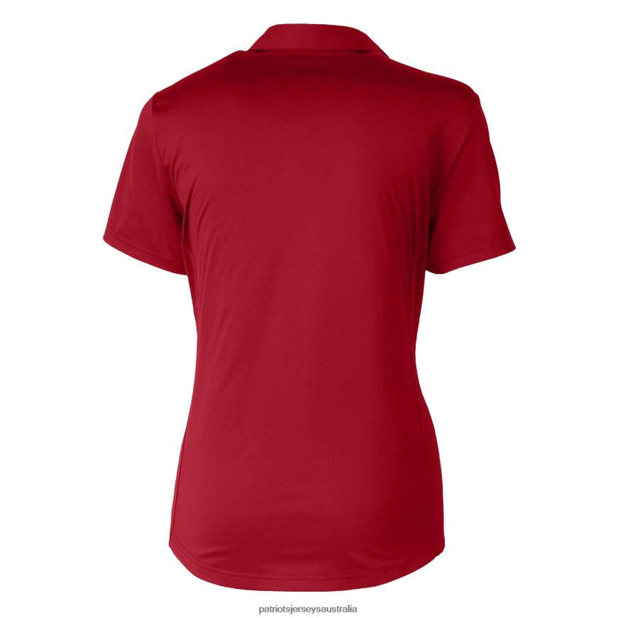 Women Cutter & Buck Red Helmet Logo DryTec Prospect Textured Stretch Polo ZZ06V22522 Patriots Jersey Clothing