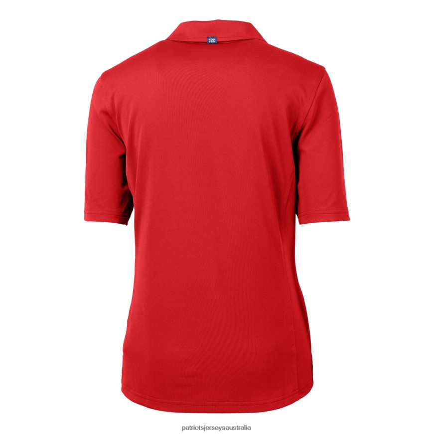 Women Cutter & Buck Red Helmet Logo DryTec Virtue Eco Pique Recycled Polo ZZ06V22521 Patriots Jersey Clothing