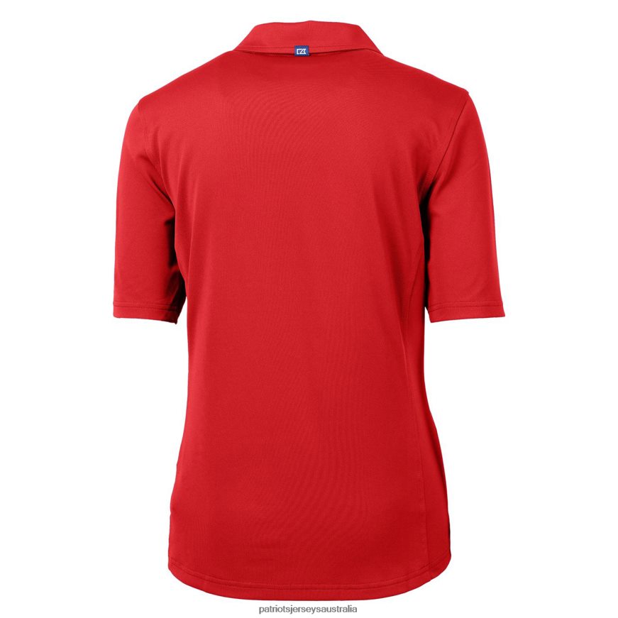 Women Cutter & Buck Red Throwback Logo Virtue Eco Pique Recycled Polo ZZ06V22591 Patriots Jersey Clothing