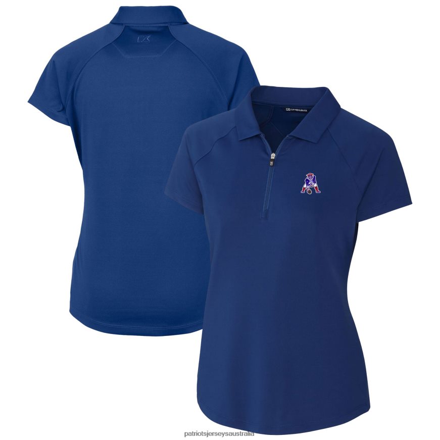 Women Cutter & Buck Royal Throwback Logo Forge Stretch Polo ZZ06V22540 Patriots Jersey Clothing