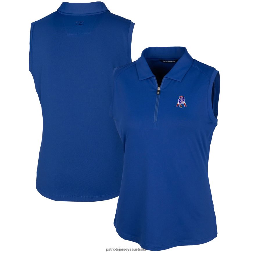 Women Cutter & Buck Royal Throwback Logo Forge Stretch Sleeveless Polo ZZ06V22537 Patriots Jersey Clothing