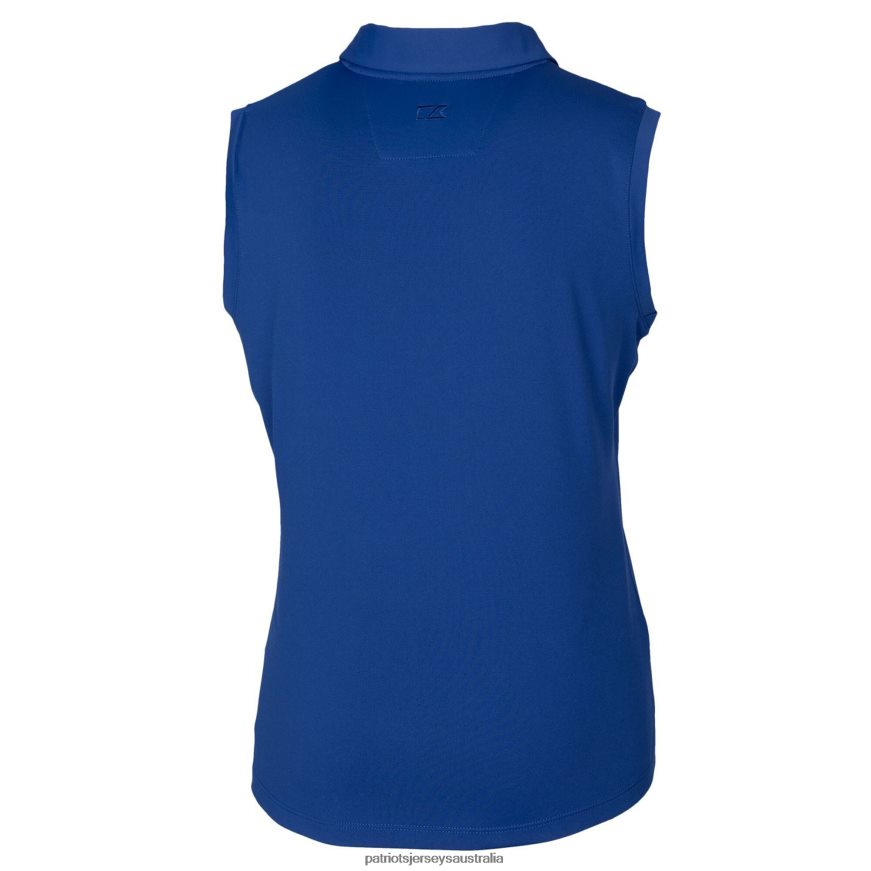 Women Cutter & Buck Royal Throwback Logo Forge Stretch Sleeveless Polo ZZ06V22537 Patriots Jersey Clothing