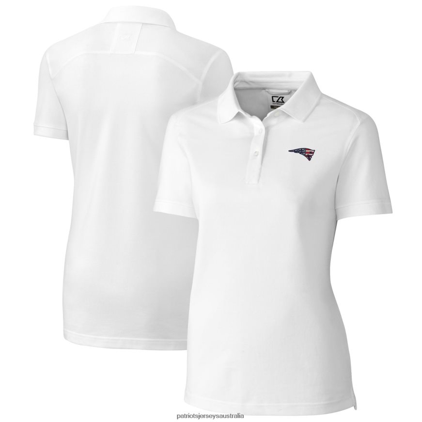 Women Cutter & Buck White Advantage DryTec Tri-Blend Pique Polo ZZ06V22572 Patriots Jersey Clothing