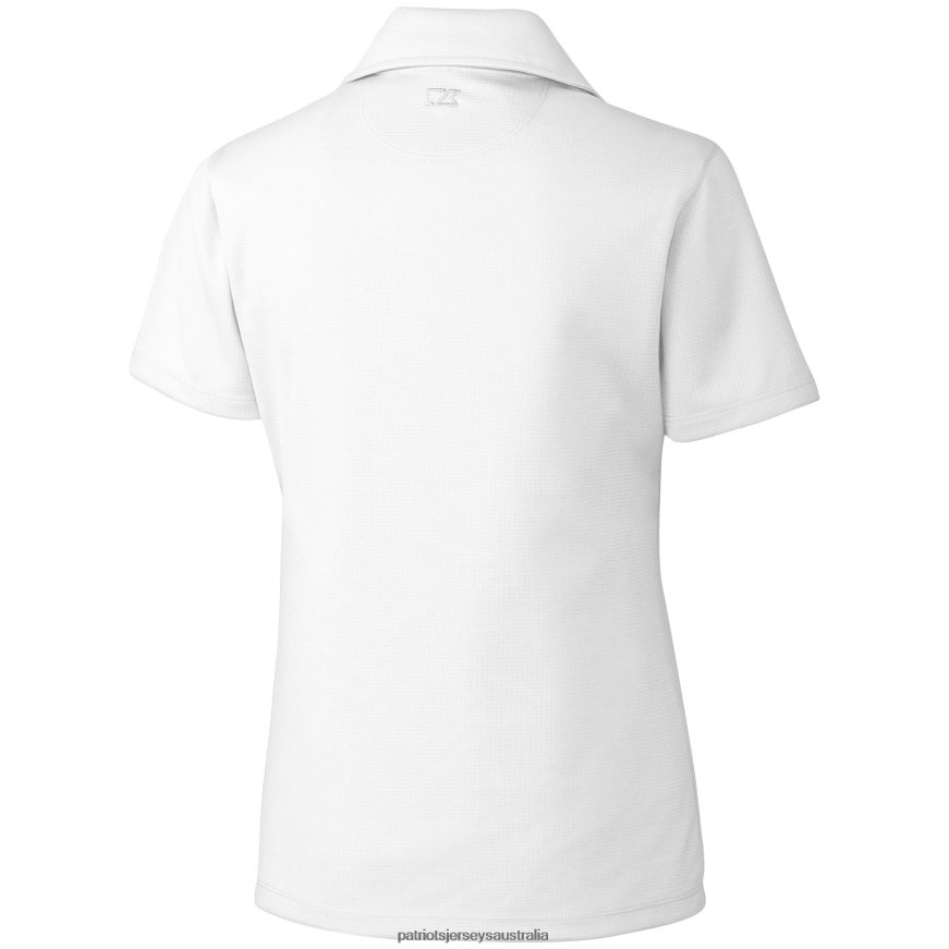 Women Cutter & Buck White Genre DryTec Textured Polo ZZ06V22614 Patriots Jersey Clothing