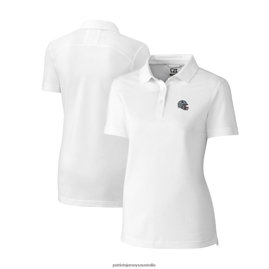 Women Cutter & Buck White Helmet Logo DryTec Advantage Tri-Blend Pique Polo ZZ06V22508 Patriots Jersey Clothing