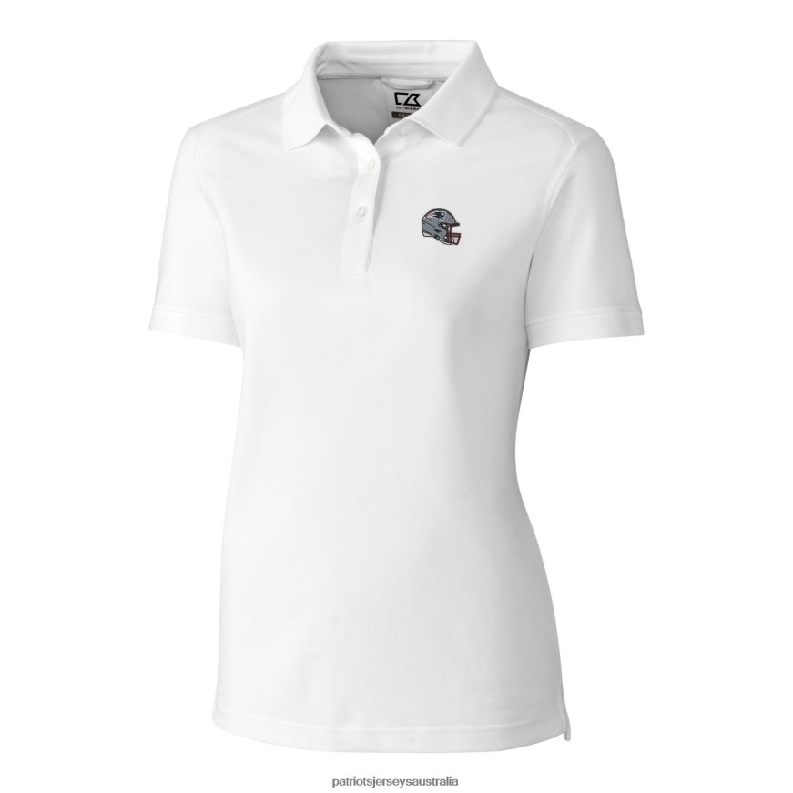 Women Cutter & Buck White Helmet Logo DryTec Advantage Tri-Blend Pique Polo ZZ06V22508 Patriots Jersey Clothing