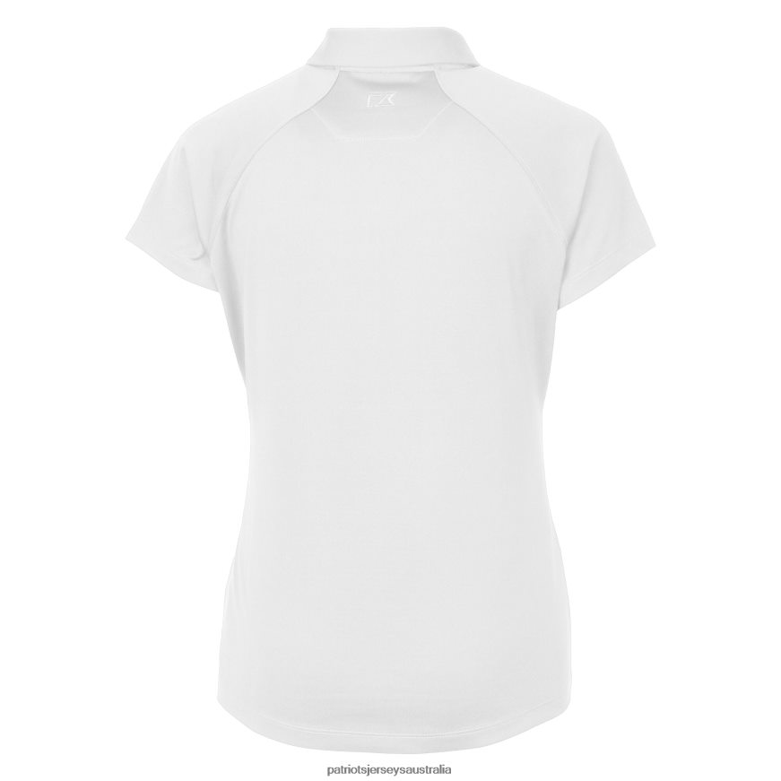 Women Cutter & Buck White Helmet Logo DryTec Forge Stretch Polo ZZ06V22510 Patriots Jersey Clothing