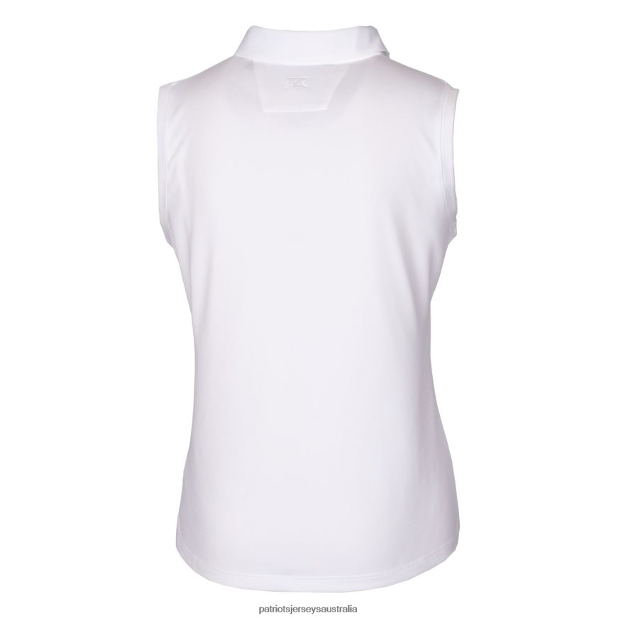 Women Cutter & Buck White Helmet Logo DryTec Forge Stretch Sleeveless Polo ZZ06V22513 Patriots Jersey Clothing