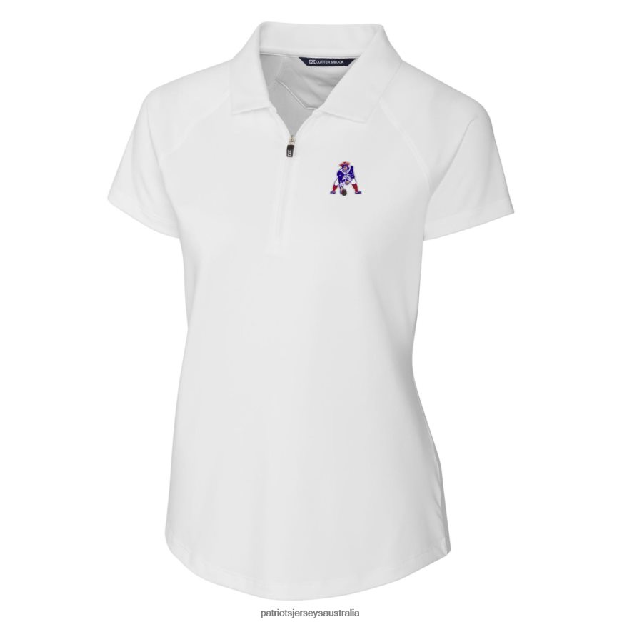 Women Cutter & Buck White Throwback Logo Forge Stretch Polo ZZ06V22606 Patriots Jersey Clothing