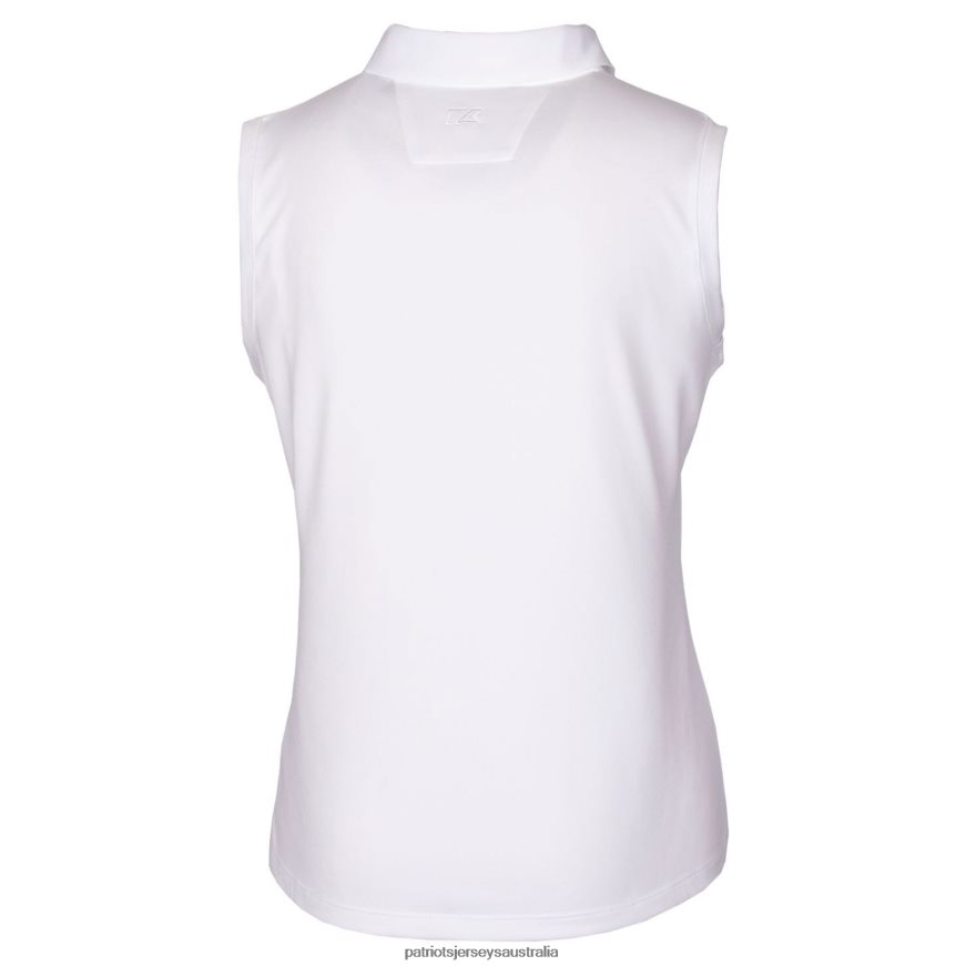 Women Cutter & Buck White Throwback Logo Forge Stretch Sleeveless Polo ZZ06V22584 Patriots Jersey Clothing