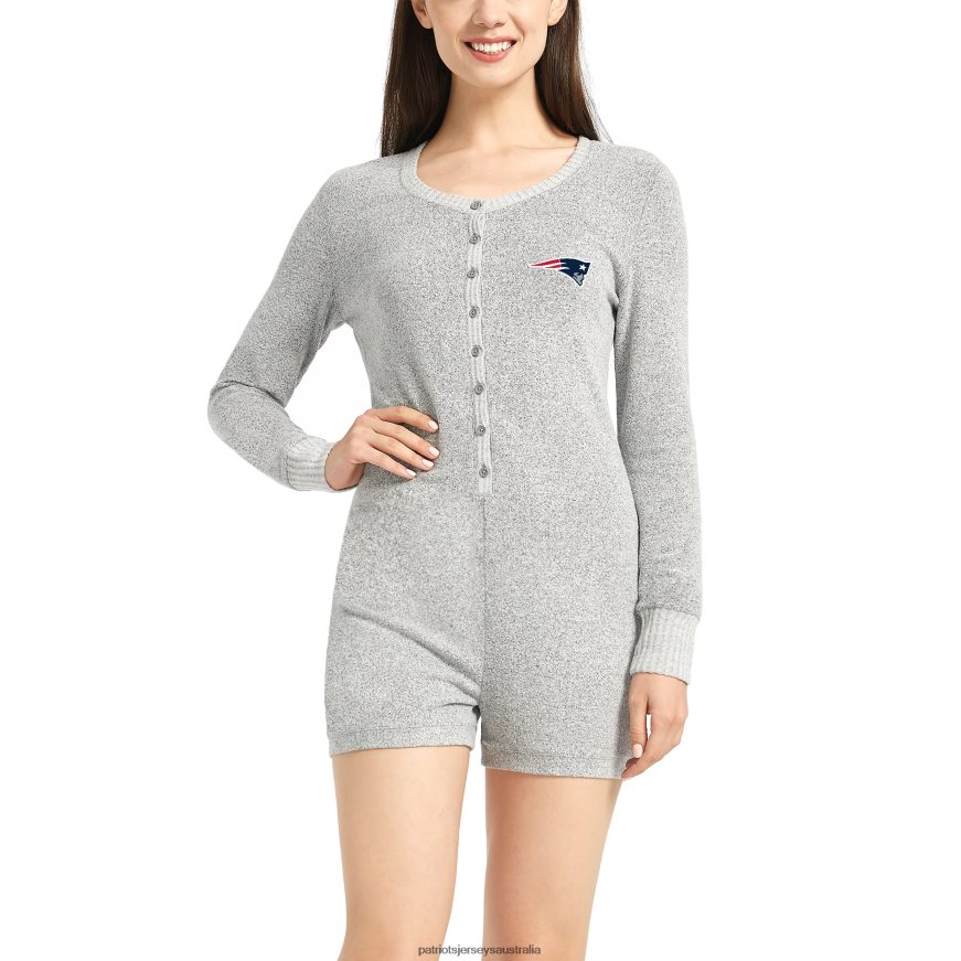 Women Concepts Sport Heathered Gray Venture Sweater Romper ZZ06V22894 Patriots Jersey Clothing