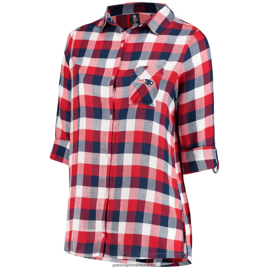 Women Concepts Sport Navy/Red Plus Size Breakout Flannel Nightshirt ZZ06V22814 Patriots Jersey Clothing