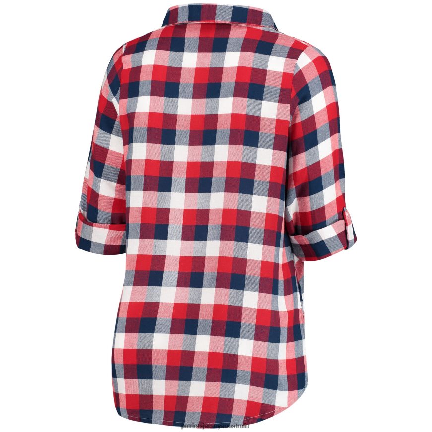 Women Concepts Sport Navy/Red Plus Size Breakout Flannel Nightshirt ZZ06V22814 Patriots Jersey Clothing