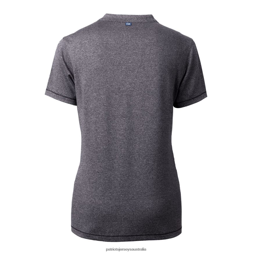 Women Cutter & Buck Heather Charcoal Throwback Logo Forge Blade V-Neck Polo ZZ06V22840 Patriots Jersey Clothing