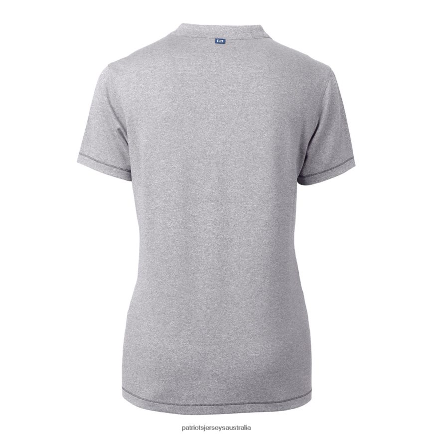Women Cutter & Buck Heather Gray Throwback Logo Forge Blade V-Neck Polo ZZ06V22841 Patriots Jersey Clothing
