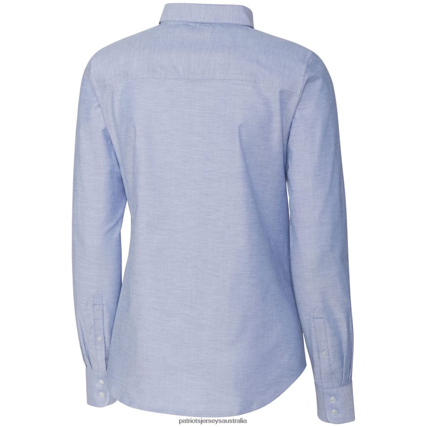 Women Cutter & Buck Light Blue Oxford Stretch Long Sleeve Button-Up Shirt ZZ06V22833 Patriots Jersey Clothing