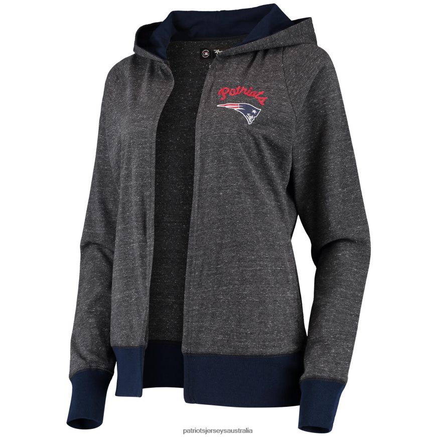Women G-III 4Her by Carl Banks Heathered Charcoal Chalk Talk Hoodie Cardigan ZZ06V22818 Patriots Jersey Clothing