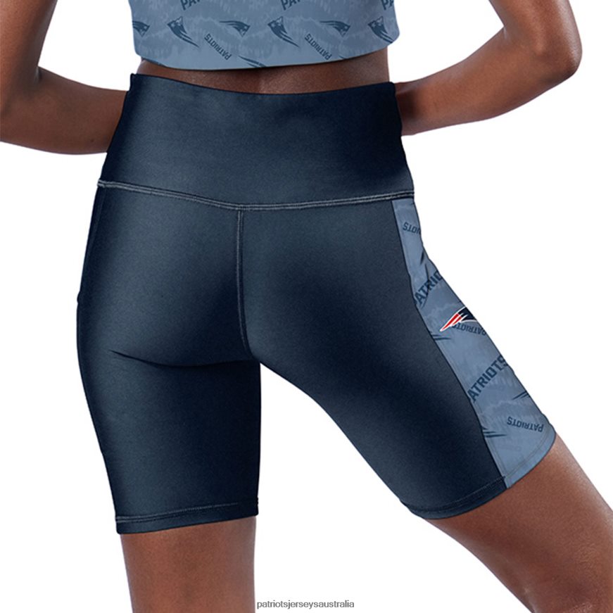 Women Certo Navy High Waist Two-Pocket Biker Shorts ZZ06V22845 Patriots Jersey Clothing