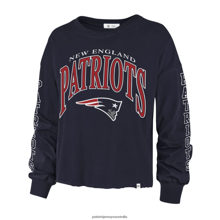 Women 47 Navy Skyler Parkway Cropped Long Sleeve T-Shirt ZZ06V22698 Patriots Jersey Clothing