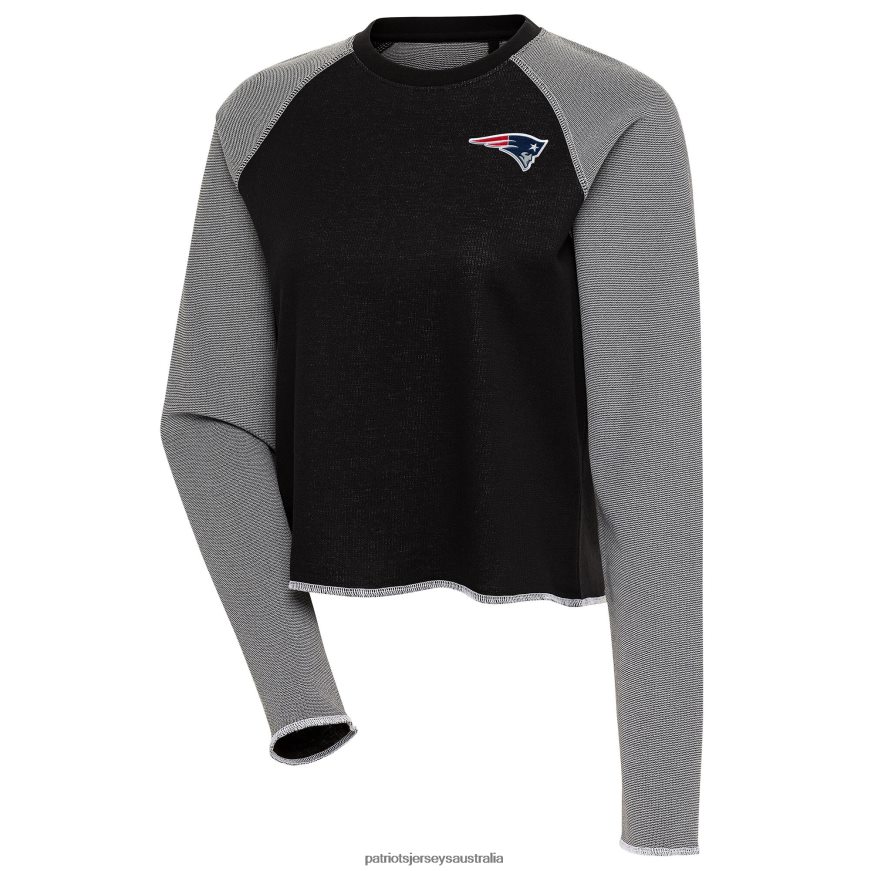 Women Antigua Black/White Play Long Sleeve T-Shirt ZZ06V22821 Patriots Jersey Clothing