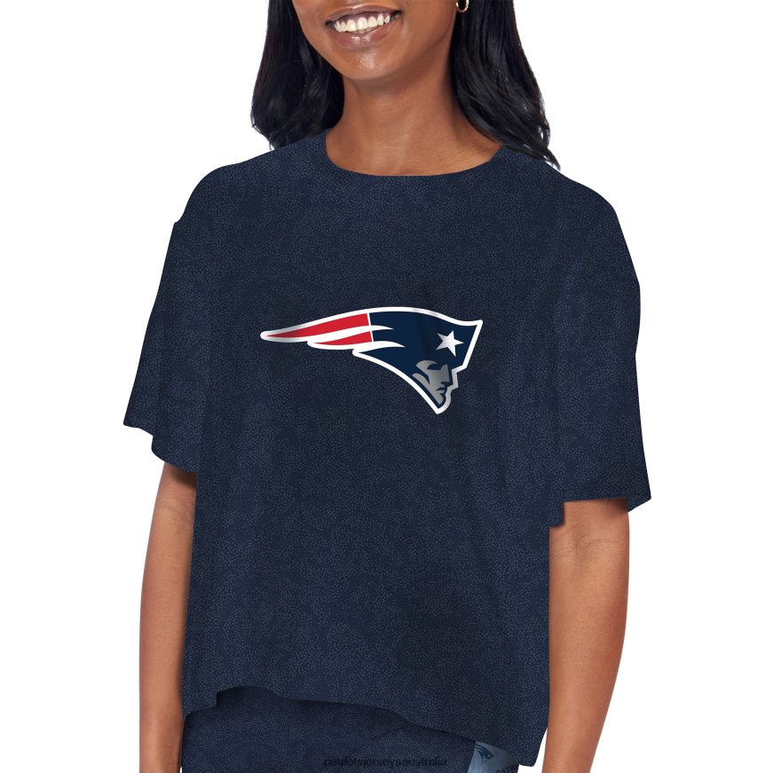 Women Certo Navy Cropped T-Shirt ZZ06V22783 Patriots Jersey Clothing