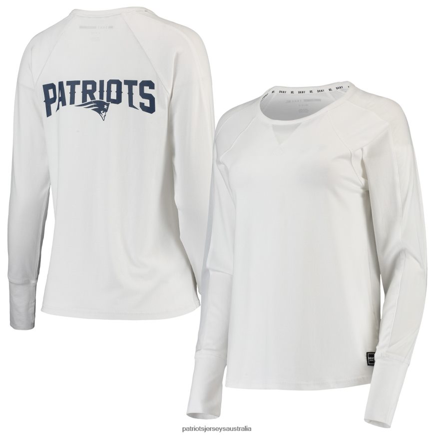 Women DKNY Sport White Gabby Mesh Long Sleeve T-Shirt ZZ06V22761 Patriots Jersey Clothing