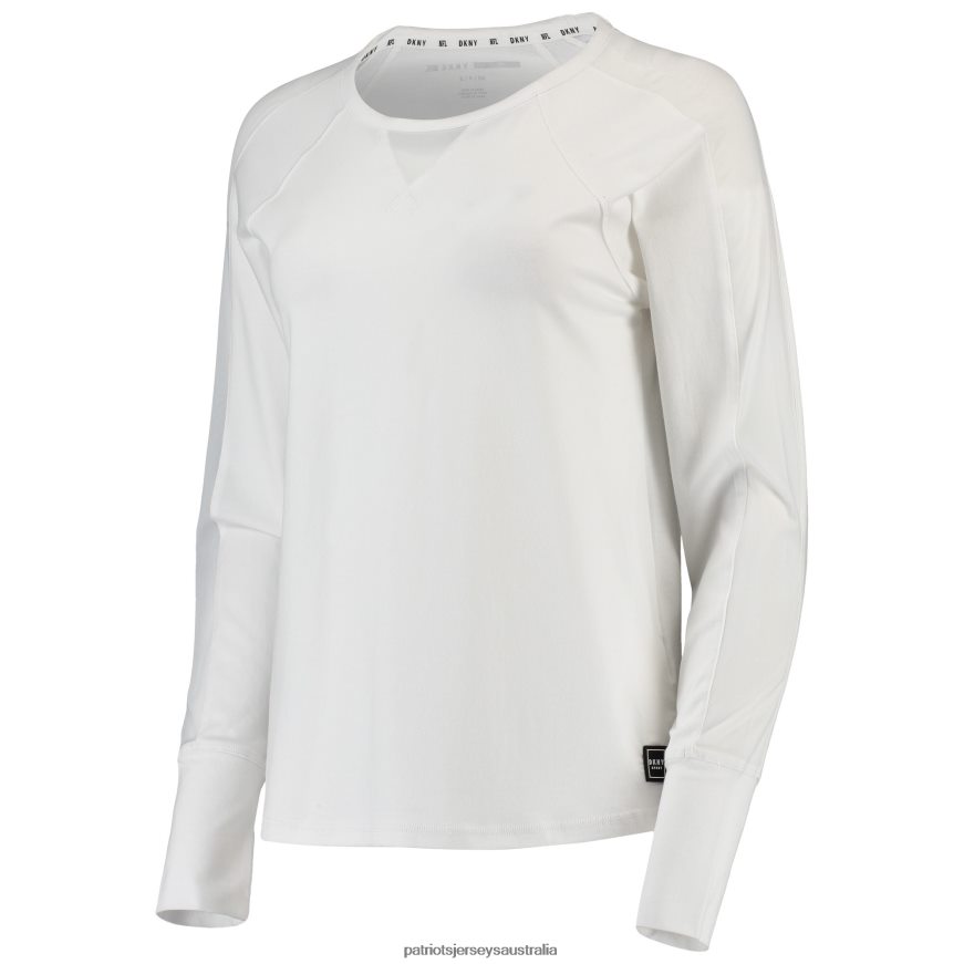 Women DKNY Sport White Gabby Mesh Long Sleeve T-Shirt ZZ06V22761 Patriots Jersey Clothing