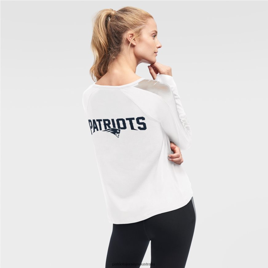 Women DKNY Sport White Gabby Mesh Long Sleeve T-Shirt ZZ06V22761 Patriots Jersey Clothing