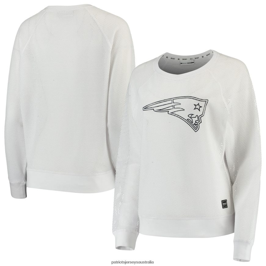 Women DKNY Sport White Lauren Mesh Long Sleeve T-Shirt ZZ06V22763 Patriots Jersey Clothing