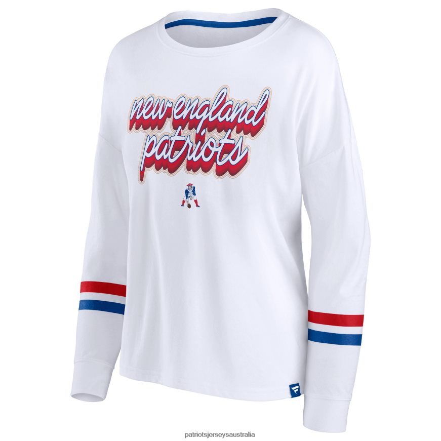 Women Fanatics Branded White Retro Power Long Sleeve T-Shirt ZZ06V22667 Patriots Jersey Clothing