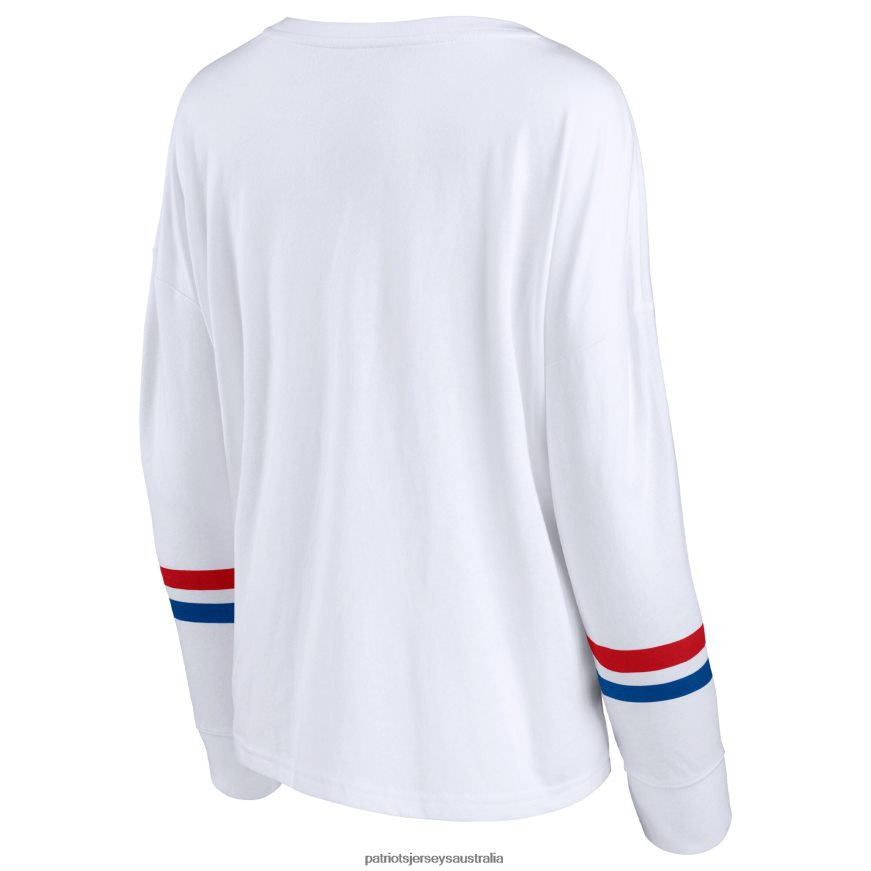 Women Fanatics Branded White Retro Power Long Sleeve T-Shirt ZZ06V22667 Patriots Jersey Clothing