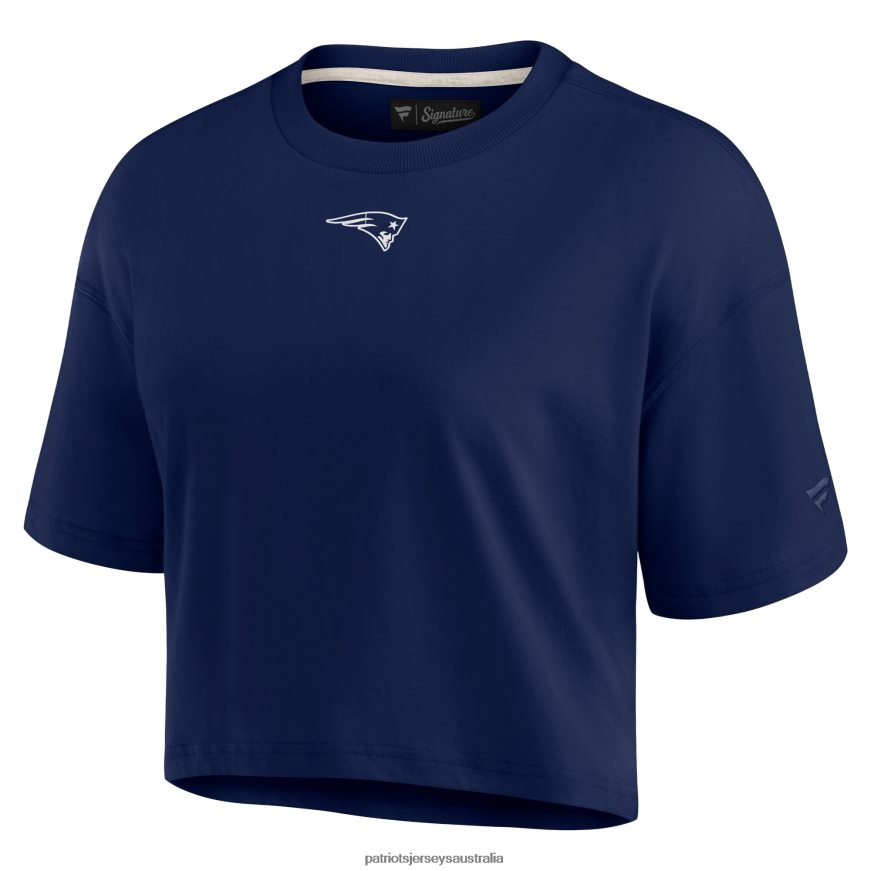 Women Fanatics Signature Navy Super Soft Boxy Short Sleeve Cropped T-Shirt ZZ06V22673 Patriots Jersey Clothing