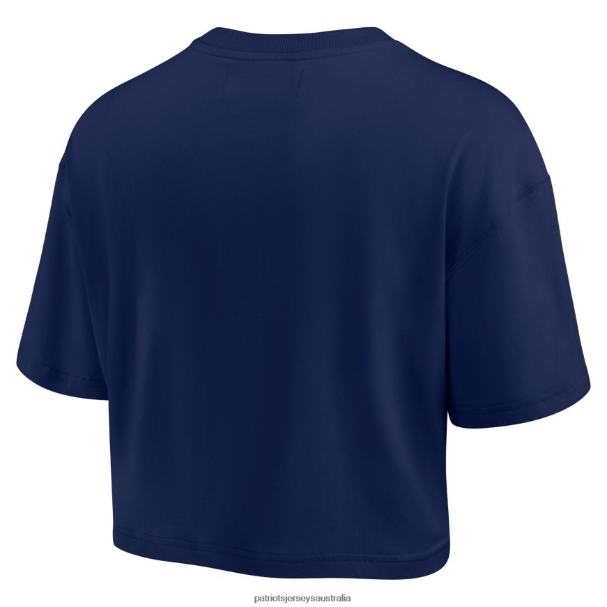 Women Fanatics Signature Navy Super Soft Boxy Short Sleeve Cropped T-Shirt ZZ06V22673 Patriots Jersey Clothing