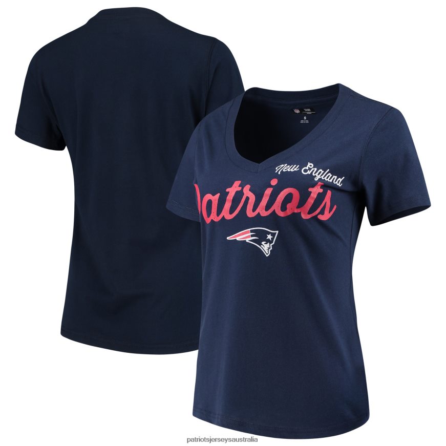 Women G-III 4Her by Carl Banks Navy Post Season V-Neck T-Shirt ZZ06V22707 Patriots Jersey Clothing