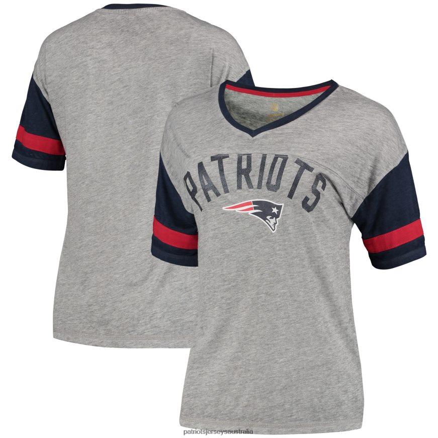 Women Junior's Heathered Gray Let's Huddle Burnout T-Shirt ZZ06V22714 Patriots Jersey Clothing